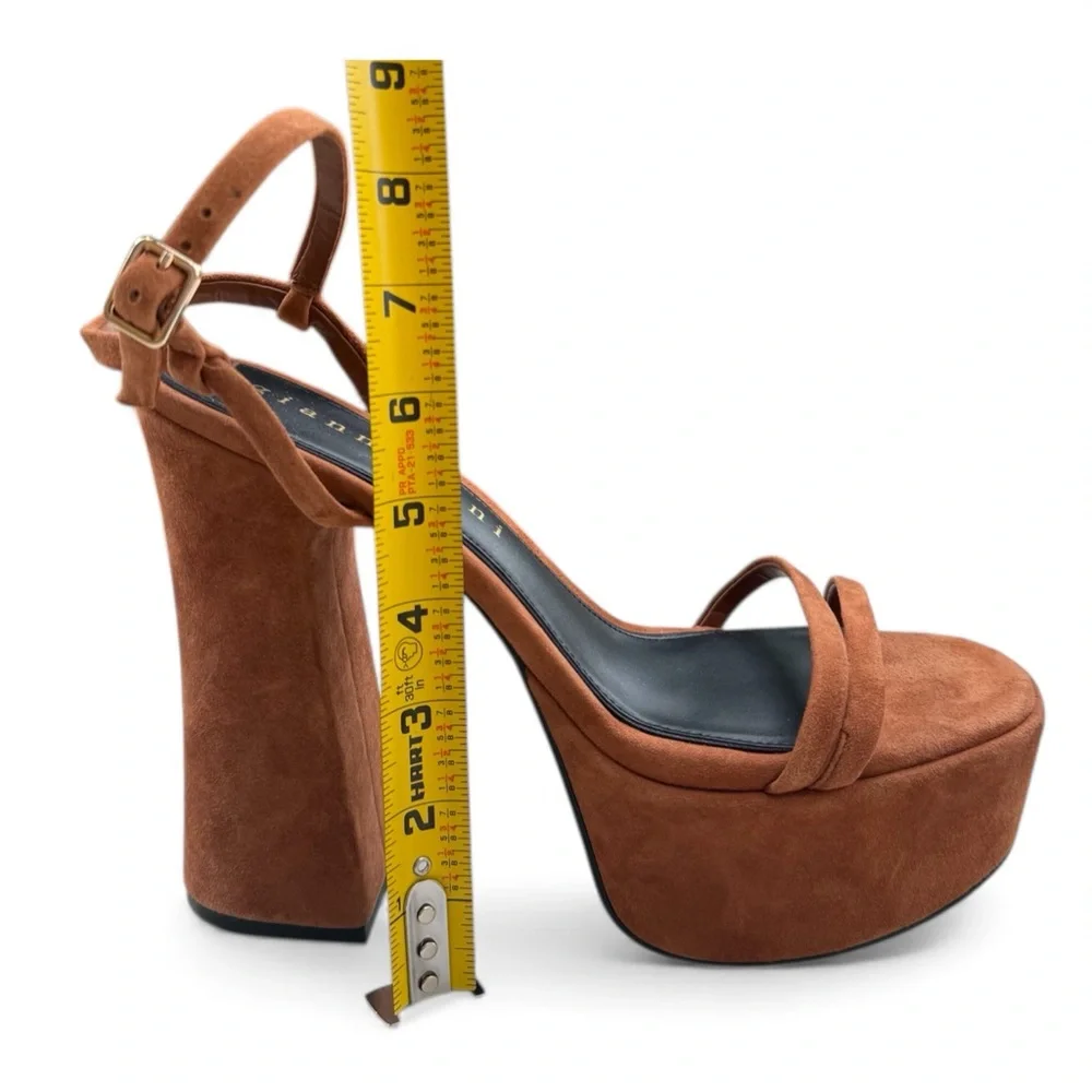 Gianni Bini Suede Heeled Sandals Brown NWT Size 10